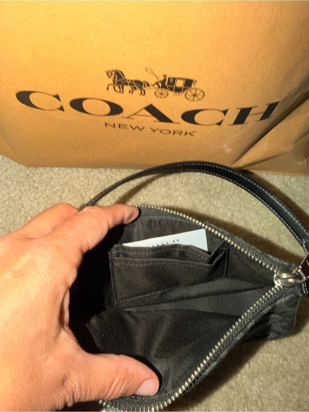 Coach Nolita 19 In Signature Black Denim Shoulder Bag Silver/Black CCZ48 NWT